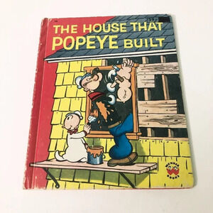Vtg 1976  The House That Popeye Built Book Wonder Books